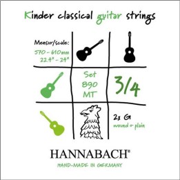 Acquista HANNABACH CORDE PER CHITARRA CLASSICA SERIE 890 CHITARRA RIDOTTA 3/4 MISURA: 57-61CM online | Merula Strumenti Musicali