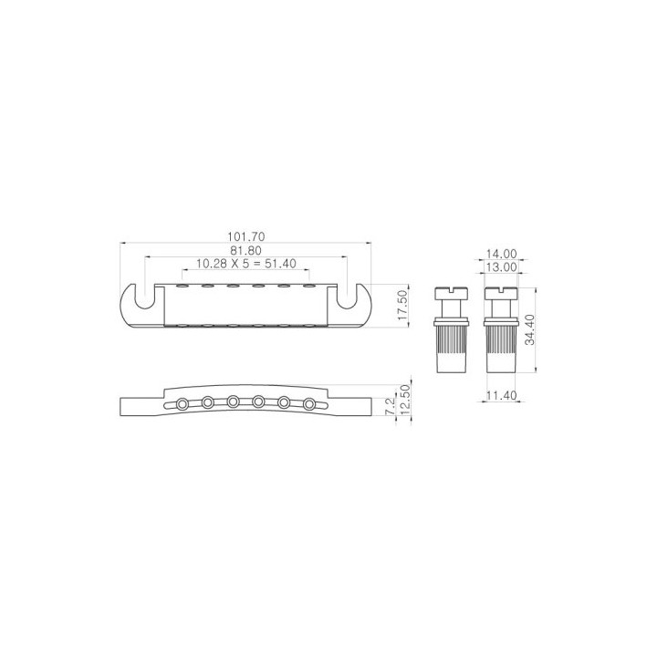 Acquista PARTS PLANET LPTGD ATTACCACORDE STOP BAR-DORATO online | Merula Strumenti Musicali