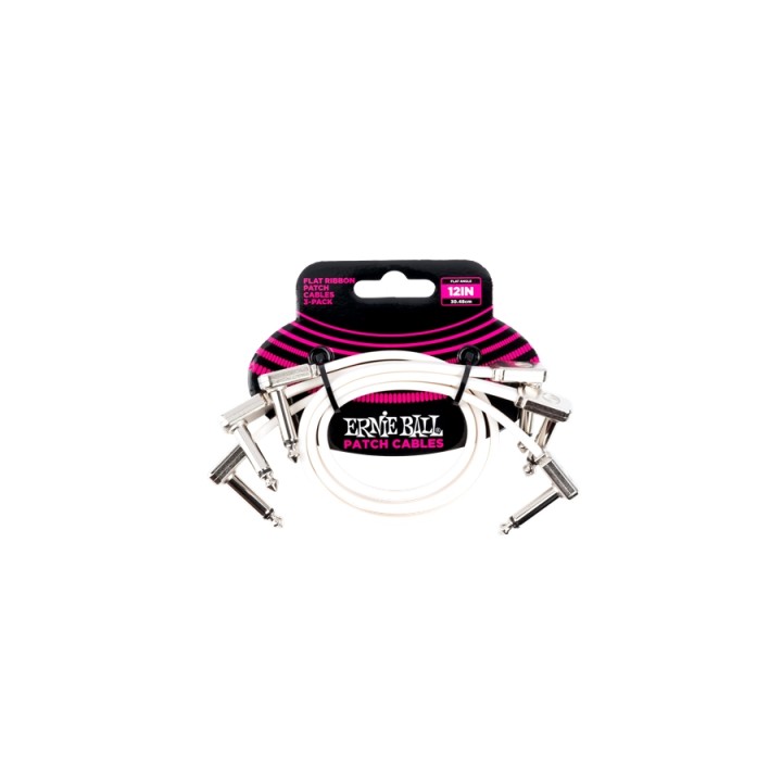 Acquista ERNIE BALL EB 6386 FLAT RIBB PATCH CABLE WHITE 3PK online | Merula Strumenti Musicali