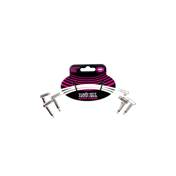 Acquista ERNIE BALL EB 6385 FLAT RIBB PATCH CABLE WHITE 3PK online | Merula Strumenti Musicali