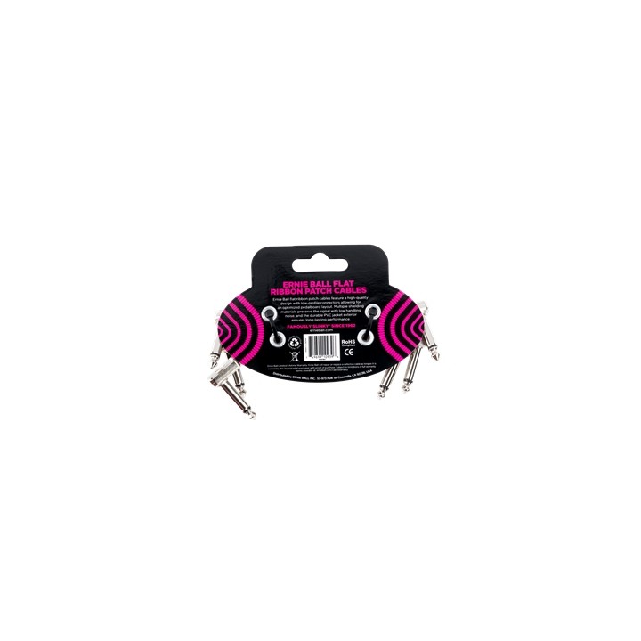 Acquista ERNIE BALL EB 6384 FLAT RIBB PATCH CABLE WHITE 3PK online | Merula Strumenti Musicali