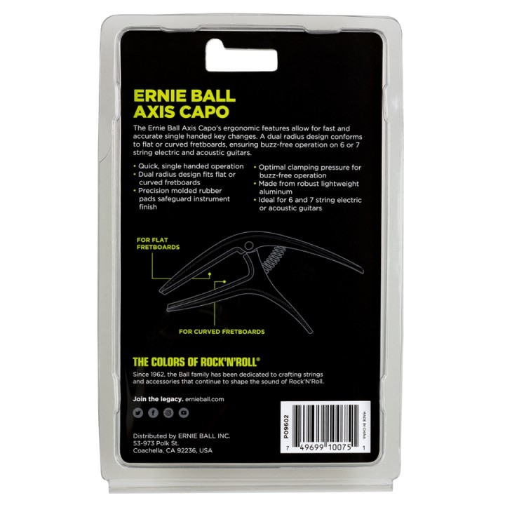 Acquista ERNIE BALL 9602 AXIS CAPO BRONZE online | Merula Strumenti Musicali