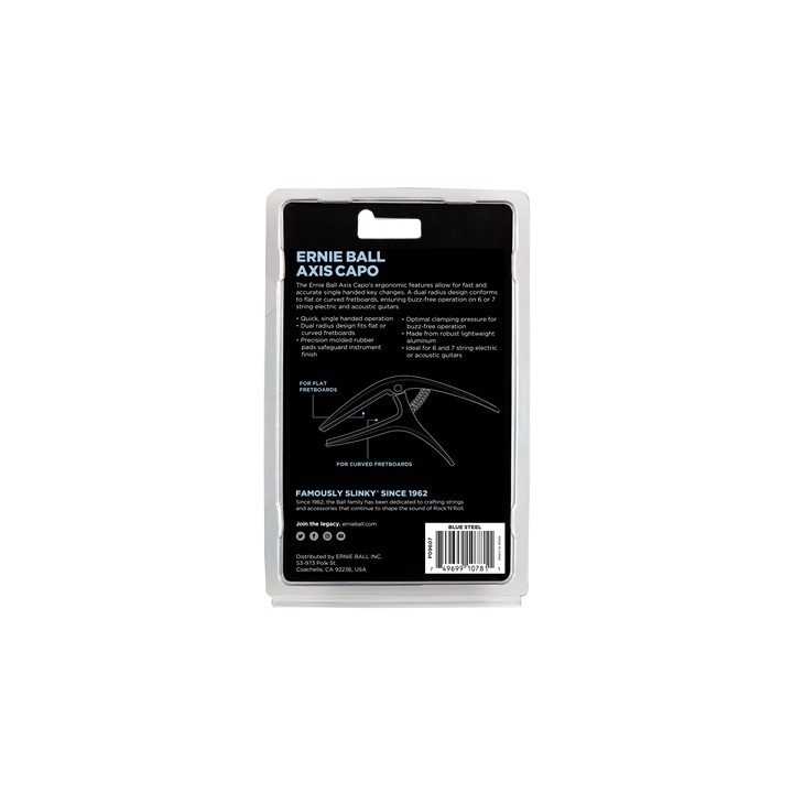 Acquista ERNIE BALL EB 9607 AXIS CAPO BLUE STEEL online | Merula Strumenti Musicali