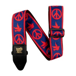 Acquista ERNIE BALL 4698 TRACOLLA RED AND BLUE PEACE LOVE DOVE JACQUARD STRAP 2021 online | Merula Strumenti Musicali