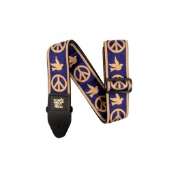 Acquista ERNIE BALL 4699 TRACOLLA NAVY BLUE AND BEIGE PEACE LOVE DOVE JACQUARD STRAP 2021 online | Merula Strumenti Musicali