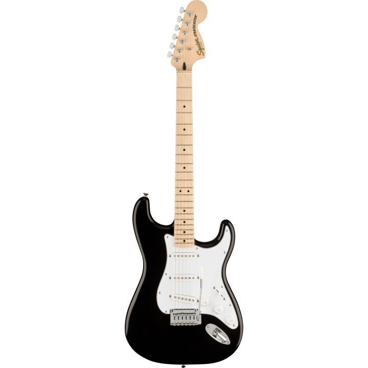 Acquista SQUIER Affinity Series Stratocaster, Maple Fingerboard, White Pickguard, Black online | Merula Strumenti Musicali