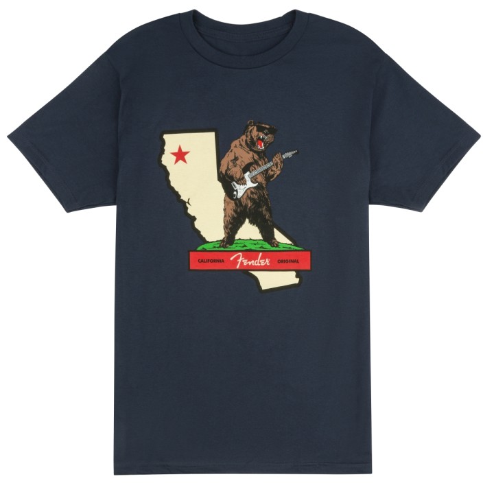 Acquista FENDER 9190136906 FENDER ROCKS CALI T-SHIRT, NAVY 3X online | Merula Strumenti Musicali
