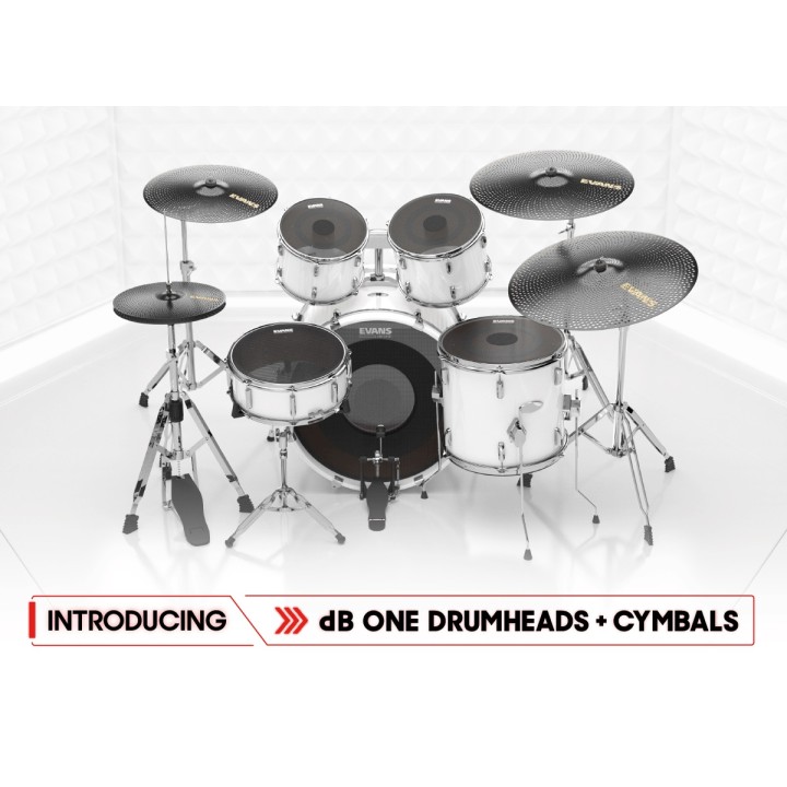 Acquista EVANS dB ONE Mesh Rock Tom Pack 10/12/16/14r/22" + PATTI - ECPPB-DB1-R online | Merula Strumenti Musicali