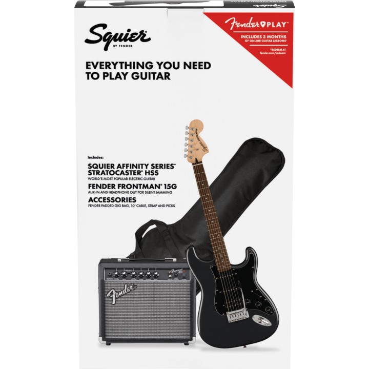 Acquista SQUIER Affinity Series Stratocaster Hss Pack, Laurel Fingerboard, Charcoal Frost Met online | Merula Strumenti Musicali