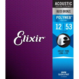 Acquista ELIXIR 11050 ACOUSTIC 80/20 BRONZE POLYWEB LIGHT (.012-.053) online | Merula Strumenti Musicali