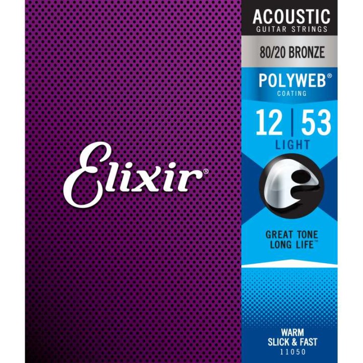 Acquista ELIXIR 11050 ACOUSTIC 80/20 BRONZE POLYWEB LIGHT (.012-.053) online | Merula Strumenti Musicali