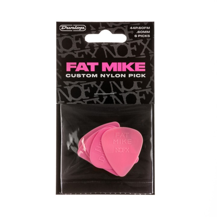 Acquista DUNLOP 44P060FM FAT MIKE CUSTOM NYLON PICK 6PC online | Merula Strumenti Musicali