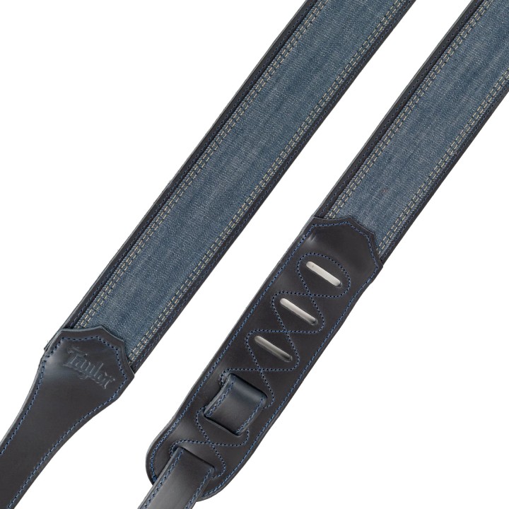Acquista TAYLOR TRACOLLA D250-10 BLUE DENIM STRAP NAVY LEATHER EDGES 2.5" online | Merula Strumenti Musicali