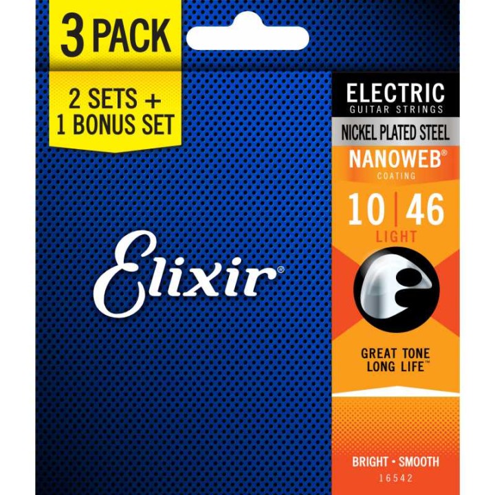 Acquista ELIXIR 16542 3X2 PACK 10-46 ELECTRIC NICKEL PLATED STEEL online | Merula Strumenti Musicali