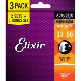 Acquista ELIXIR 16546 3X2 PACK 13-56 ACOUSTIC PHOSPHOR BRONZE NAN online | Merula Strumenti Musicali