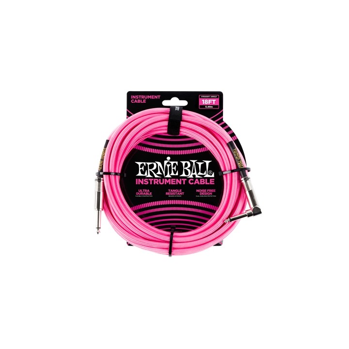 Acquista ERNIE BALL 6083 CAVO BRAIDED NEON PINK 5,49 M online | Merula Strumenti Musicali