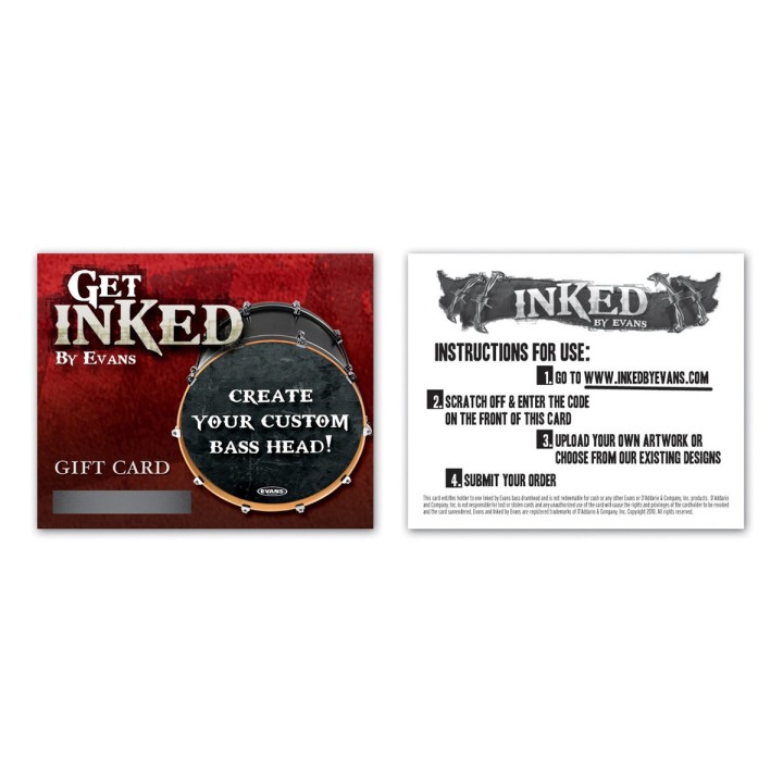 Acquista EVANS INK CARD - PELLE RISONANTE PERSONALIZZATA online | Merula Strumenti Musicali