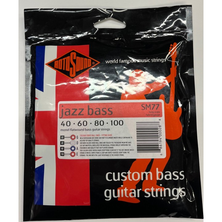 Acquista ROTOSOUND Sm77 Jazz Bass 77 Muta Monel Flatw. Hybrid 40-100 online | Merula Strumenti Musicali