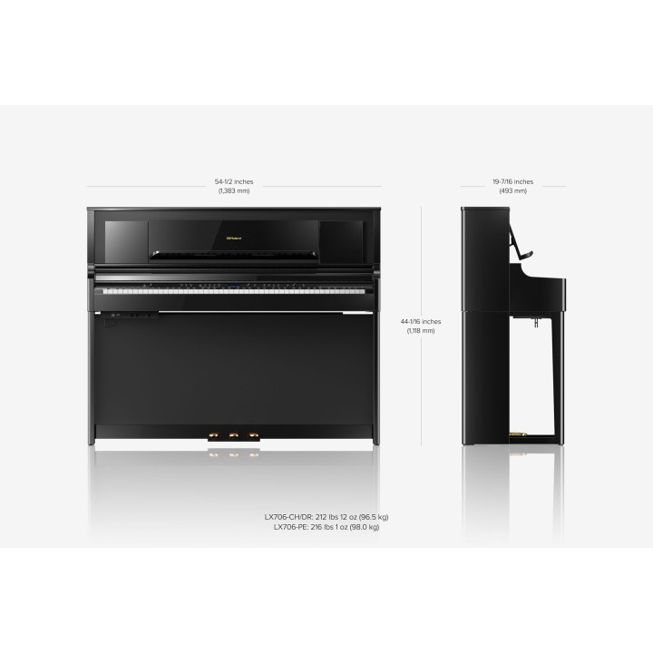 roland lx706-ch set pianoforte digitale con mobile