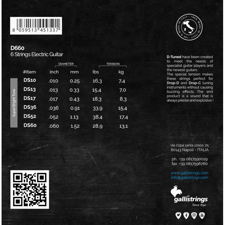 Acquista GALLI STRINGS STRINGS D660 online | Merula Strumenti Musicali