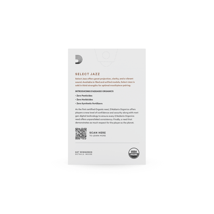 Acquista D'ADDARIO ORGANIC SELECT JAZZ UNFILED ANCE SAX SOPRANO SIB 3 SOFT - ORRS10SSX3S online | Merula Strumenti Musicali