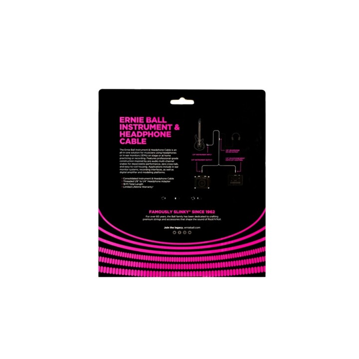 Acquista ERNIE BALL 6411 INSTRUMENT AND HEADPHONE CABLE online | Merula Strumenti Musicali
