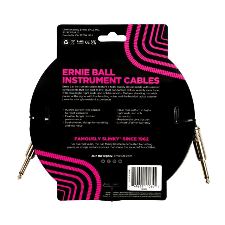 Acquista ERNIE BALL 6395 BRAIDED STRAIGHT STRAIGHT 5.5M online | Merula Strumenti Musicali