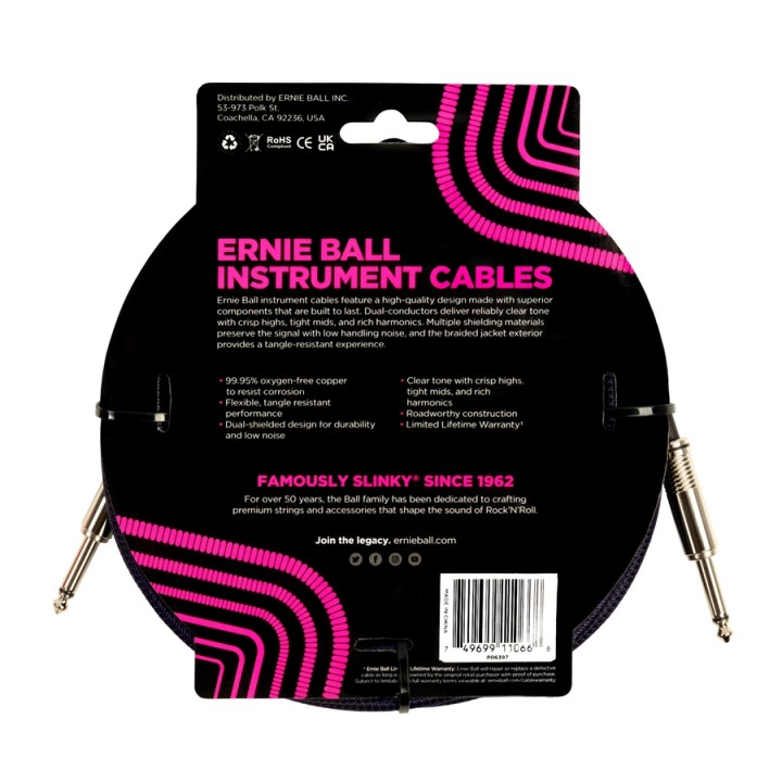 Acquista ERNIE BALL 6397 BRAIDED STRAIGHT STRAIGHT 7.6M online | Merula Strumenti Musicali