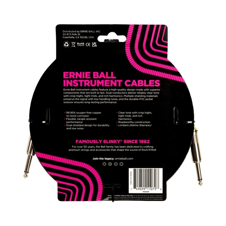 Acquista ERNIE BALL 6399 PVC STRAIGHT STRAIGHT 4.5M online | Merula Strumenti Musicali