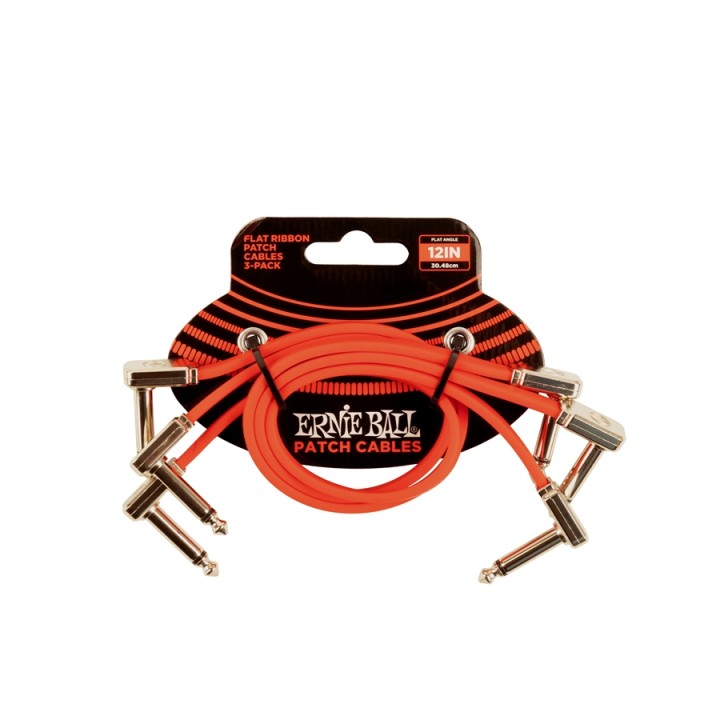 Acquista ERNIE BALL 6403 FLAT RIBBON PATCH CABLE RED 30,48CM 3-PK online | Merula Strumenti Musicali