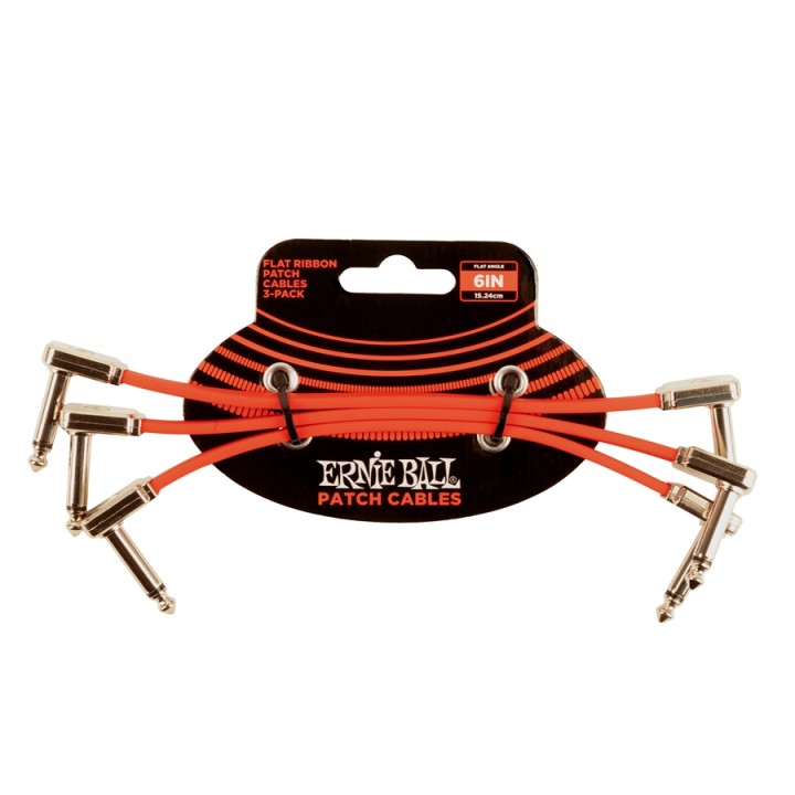 Acquista ERNIE BALL 6402 FLAT RIBBON PATCH CABLE RED 15,24CM 3-PK online | Merula Strumenti Musicali