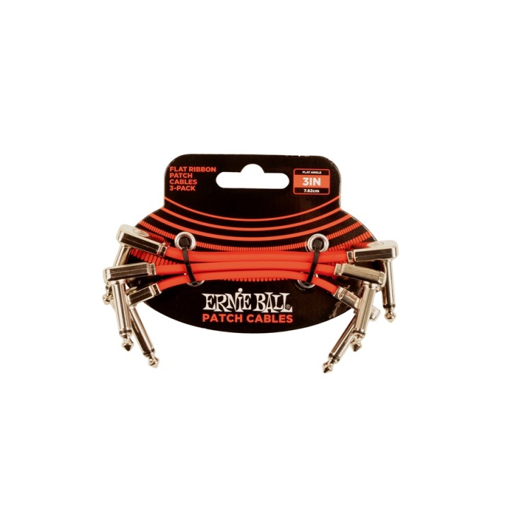 Acquista ERNIE BALL 6401 FLAT RIBBON PATCH CABLE RED 7,62CM 3-PK online | Merula Strumenti Musicali