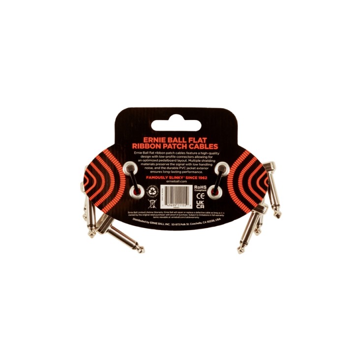 Acquista ERNIE BALL 6401 FLAT RIBBON PATCH CABLE RED 7,62CM 3-PK online | Merula Strumenti Musicali
