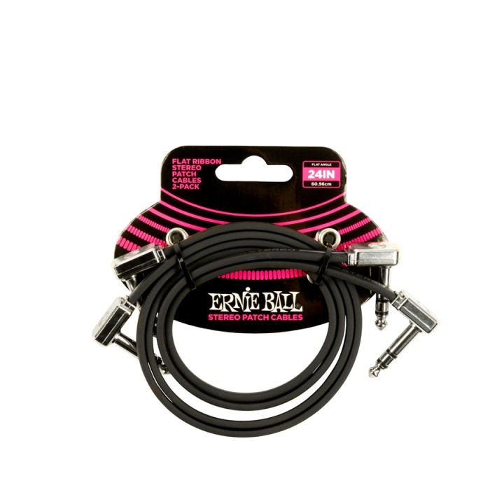 Acquista ERNIE BALL 6406 FLAT RIBBON STEREO PATCH CABLE 60,96CM 2-PK online | Merula Strumenti Musicali