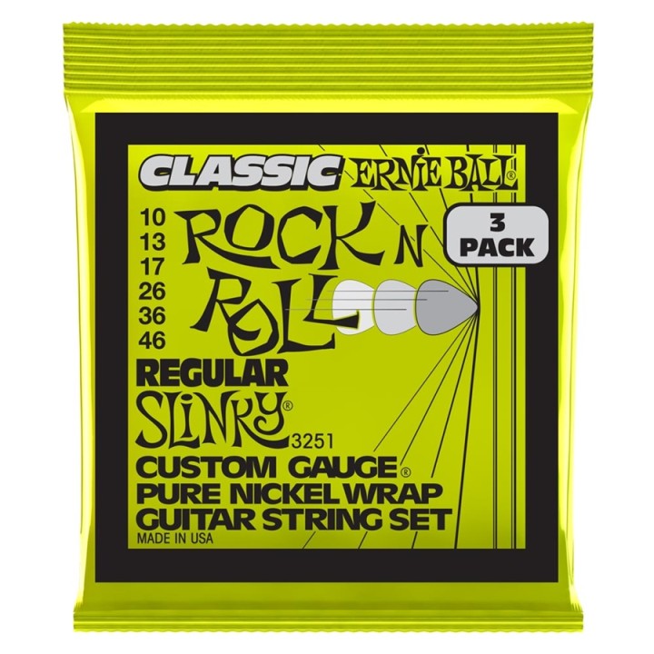 Acquista ERNIE BALL 3251 REGULAR SLINKY CLAS RNR PK 10 46 online | Merula Strumenti Musicali