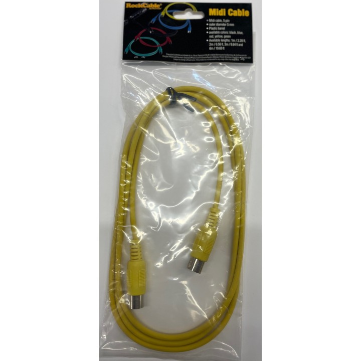 Acquista ROCKGEAR RCL 30701 D5 MIDI CABLE GIALLO online | Merula Strumenti Musicali