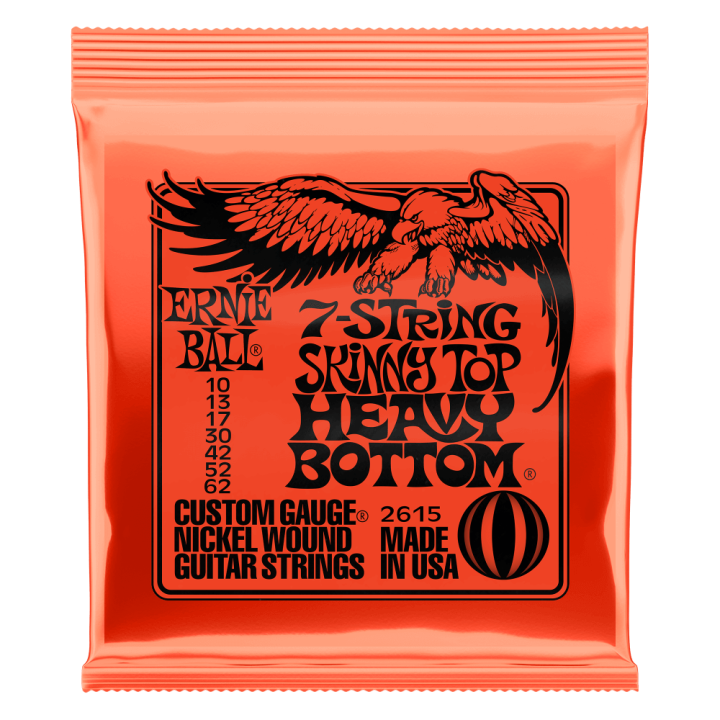 Acquista ERNIE BALL 2615 NICKEL WOUND SKINNY TOP HEAVY BOTTOM 7 SLINKY 10-62 online | Merula Strumenti Musicali