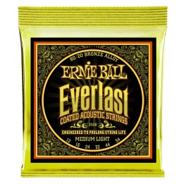 Acquista Ernie Ball 2556 Everlast Coated 80/20 Bronze Medium Light 12-54 online | Merula Strumenti Musicali