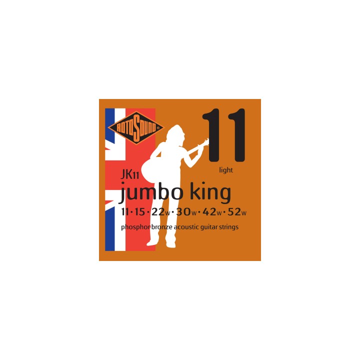 Acquista ROTOSOUND JK11 JUMBO KING 11-52 PHOSPHOR BRONZE LIGHT online | Merula Strumenti Musicali