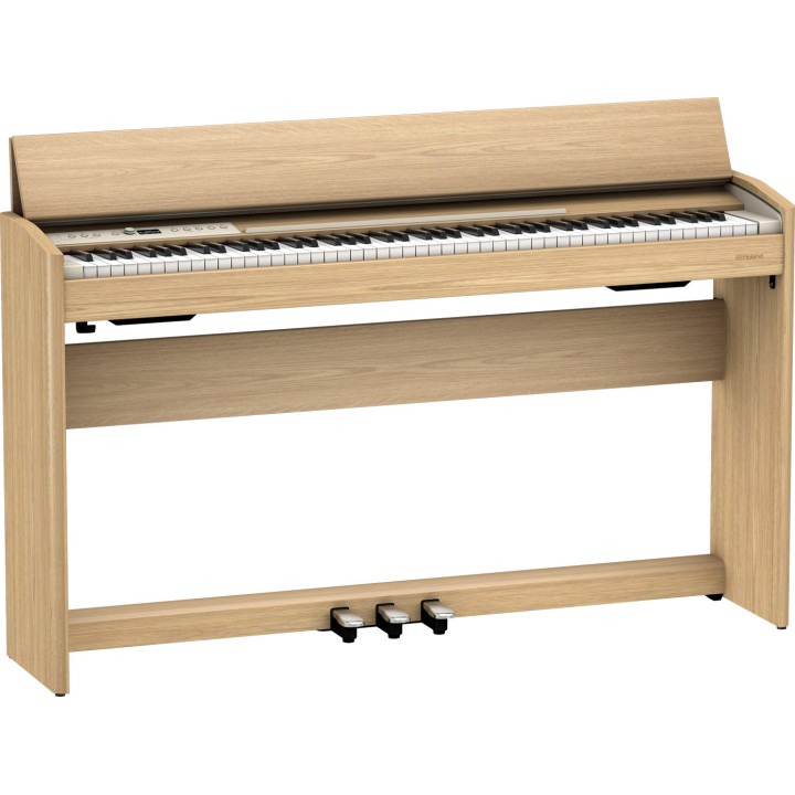 roland f701-la light oak piano digitale con mobile