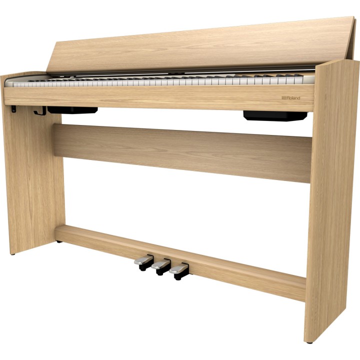 roland f701-la light oak piano digitale con mobile