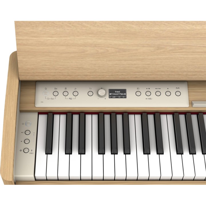 roland f701-la light oak piano digitale con mobile