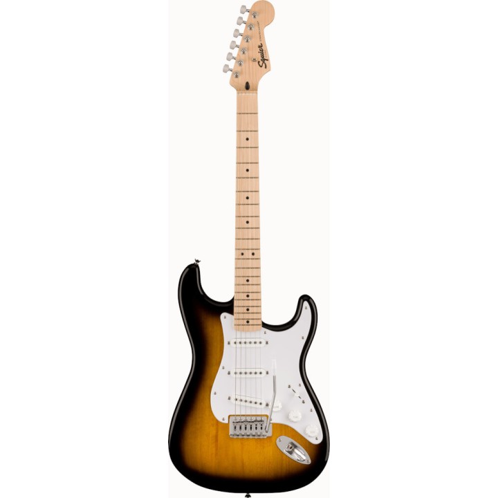 Acquista SQUIER Sonic Stratocaster, Maple Fingerboard, White Pickguard, 2-Color Sunburst online | Merula Strumenti Musicali