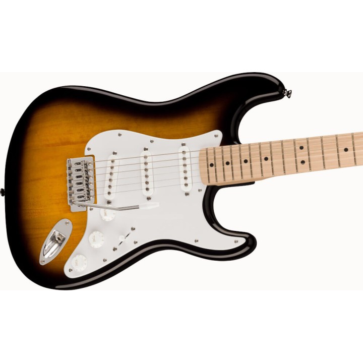 Acquista SQUIER Sonic Stratocaster, Maple Fingerboard, White Pickguard, 2-Color Sunburst online | Merula Strumenti Musicali