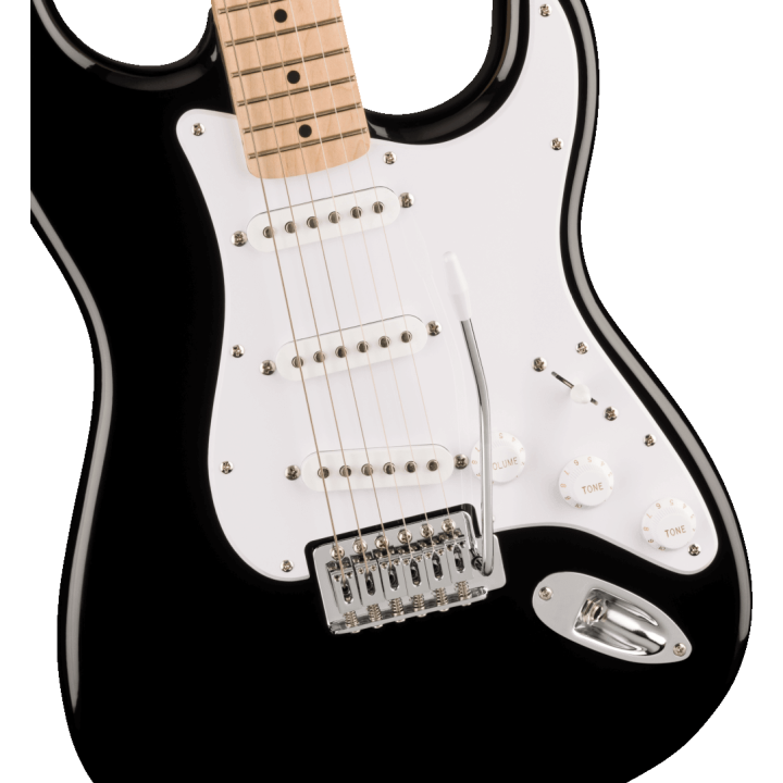 Acquista SQUIER Sonic Stratocaster, Maple Fingerboard, White Pickguard, Black online | Merula Strumenti Musicali