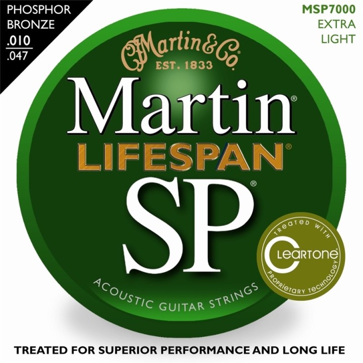 Acquista MARTIN Msp7000 Lifespan Sp Extra Light Phosphor Bronze 10-47 online | Merula Strumenti Musicali
