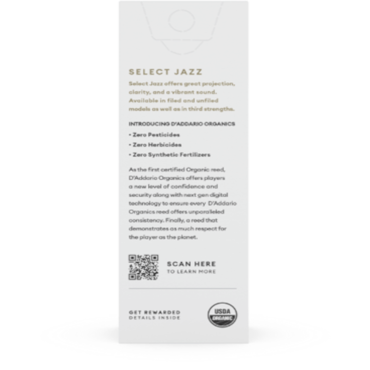 Acquista D'ADDARIO ORGANIC SELECT JAZZ FILED ANCE SAX TENORE SIb 3 SOFT - ORSF05TSX3S online | Merula Strumenti Musicali
