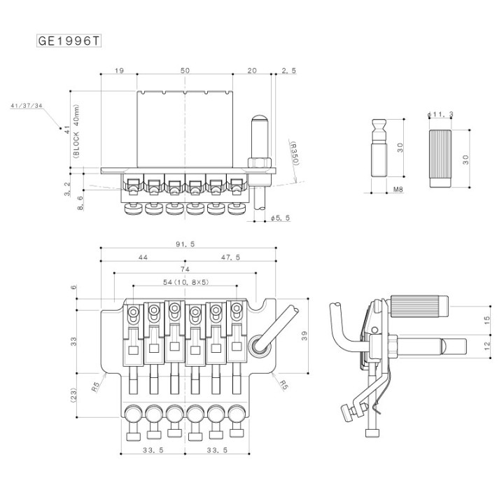 Acquista GOTOH GE1996T&GHL2B Ponte tremolo double locking per chitarra elettrica online | Merula Strumenti Musicali