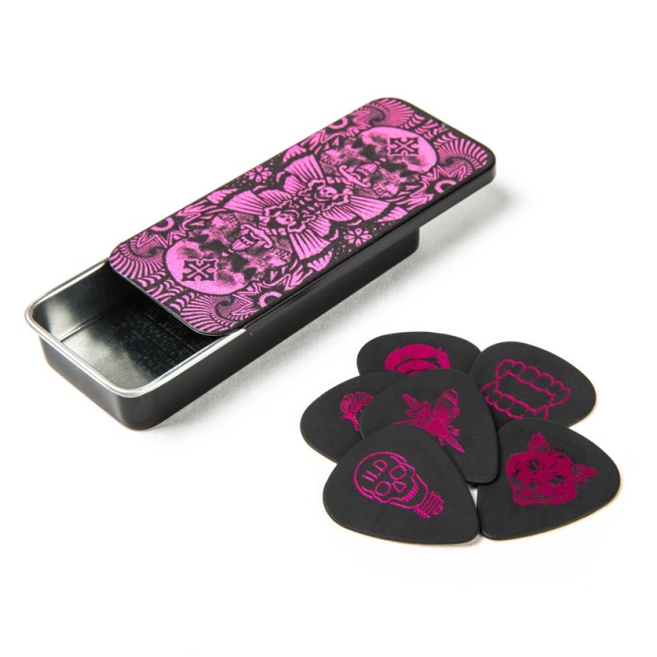 Acquista DUNLOP ILDCT02 I LOVE DUST PICK TIN MAGENTA BOX/6 online | Merula Strumenti Musicali