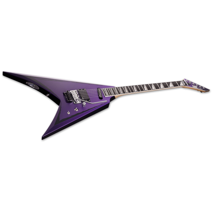 Acquista ESP E-II - ALEXI RIPPED - PURPLE FADE SATIN W/RIPPED PINSTRIPES online | Merula Strumenti Musicali